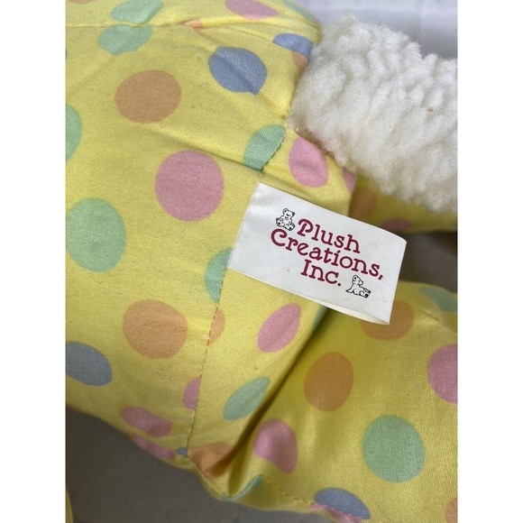 Vintage Plush Creations Lamb Sheep With Slippers Plush Stuffed Animal Polka Dots - Picture 7 of 9